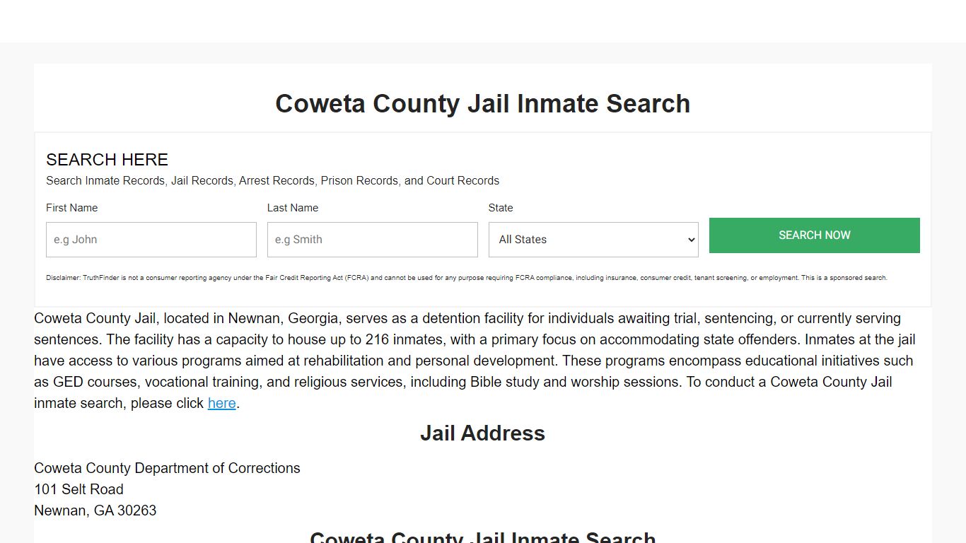 Coweta County Jail Inmate Search